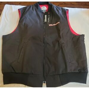 VINTAGE 2000 Budweiser SLEEVELESS Vest FROM Riverside. MADE IN THE USA. Thinsula